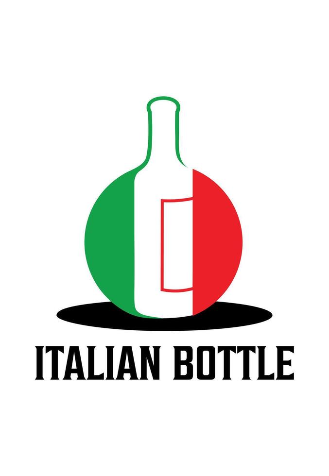 italian bottle idea vector logo design