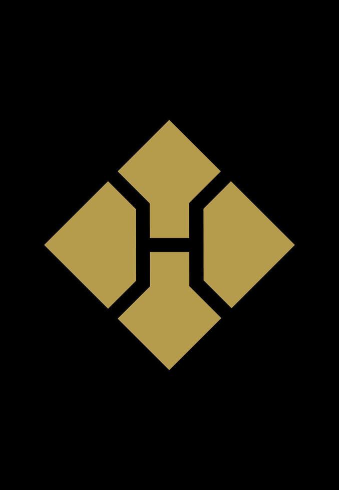 nitial h rectangular vector logo design