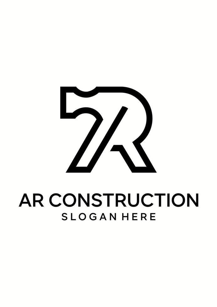 AR hammer construction vector logo design