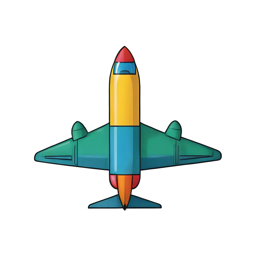 AI generated Toy Plane Hand Drawn Cartoon Style Illustration png