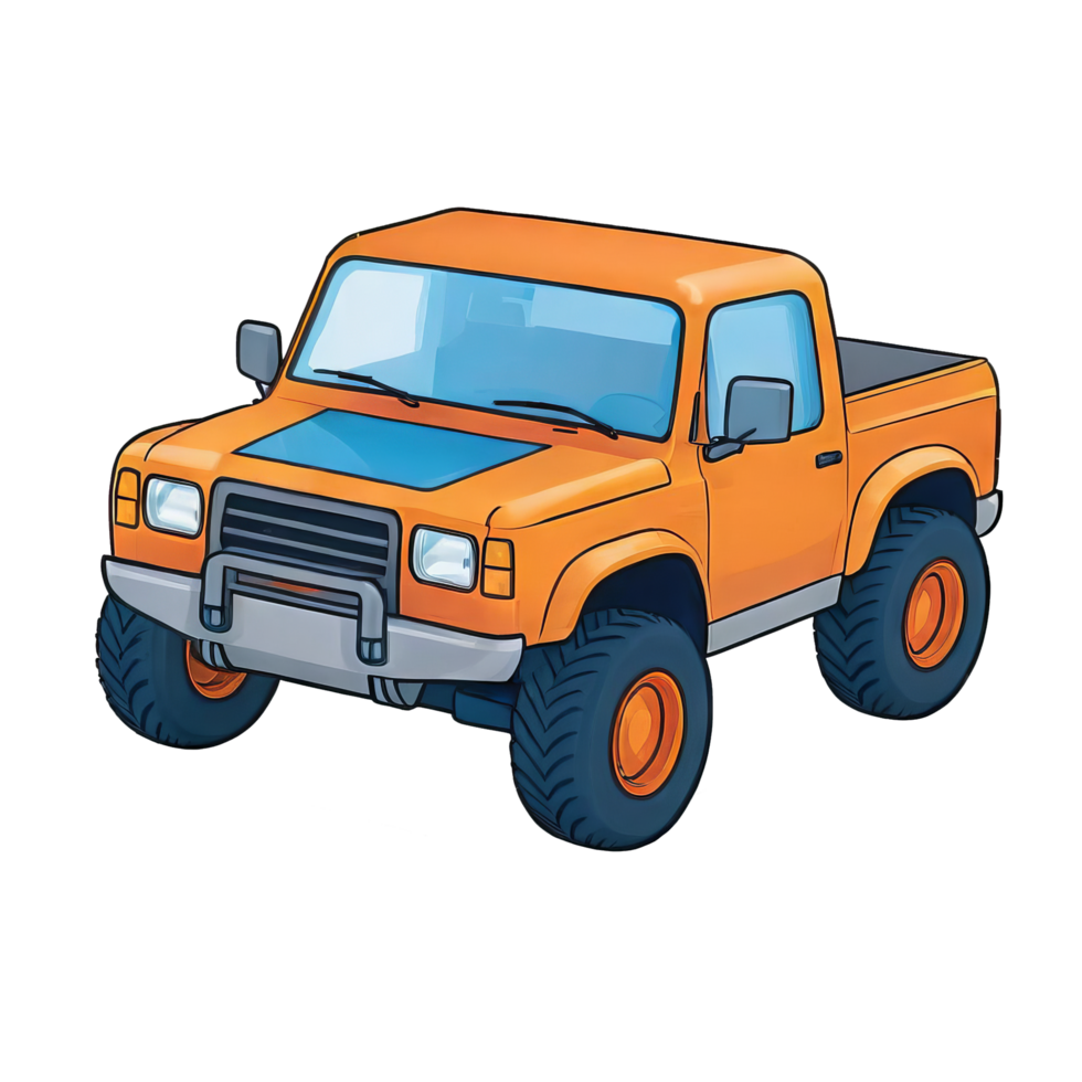 AI generated All Terrain Vehicle Hand Drawn Cartoon Style Illustration png