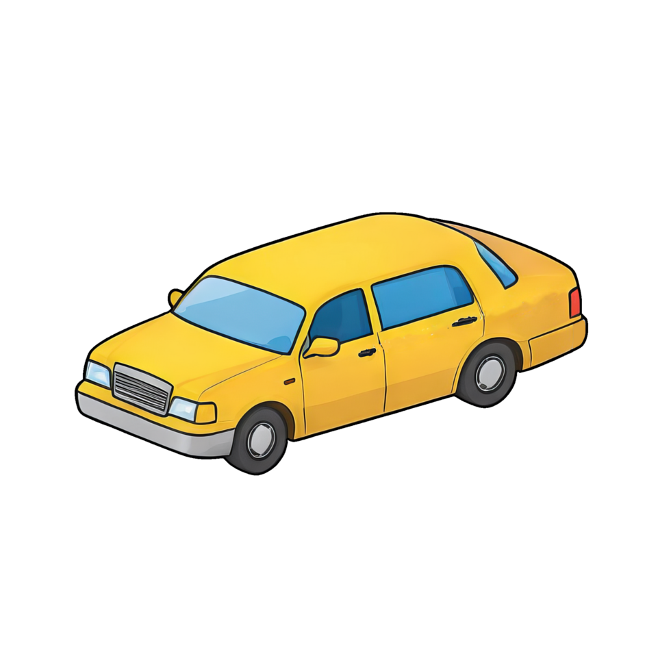 AI generated Airport Taxi Hand Drawn Cartoon Style Illustration png
