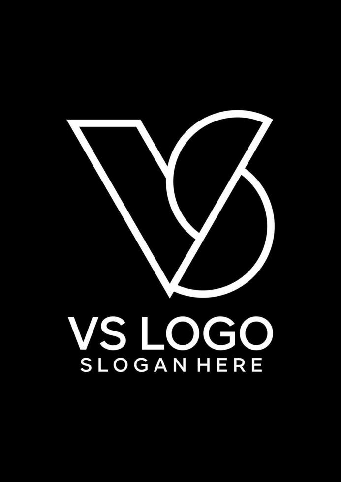 initial VS line idea vector logo design