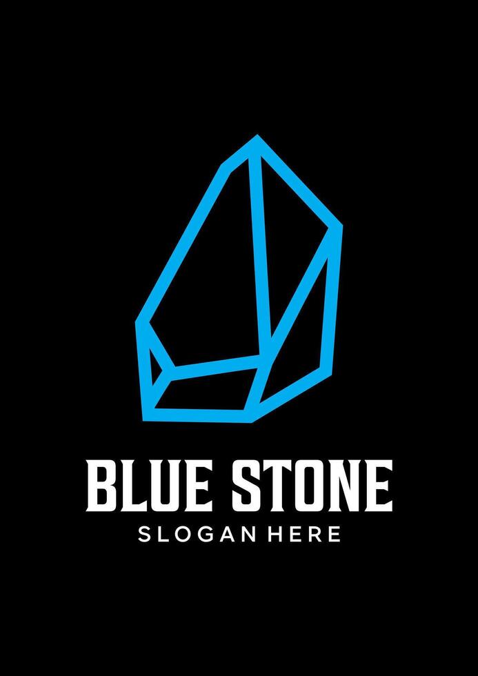 blue stone logo idea vector design