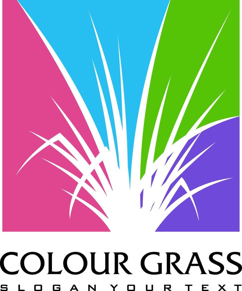 colour modern grass idea vector logo design