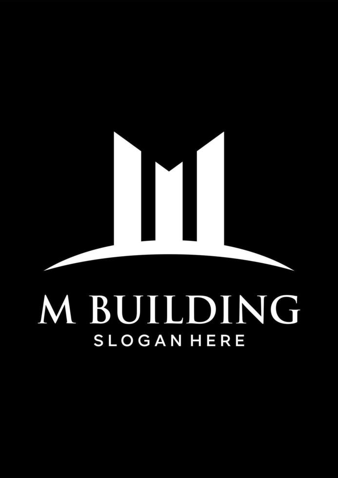 logo M building idea vector logo design