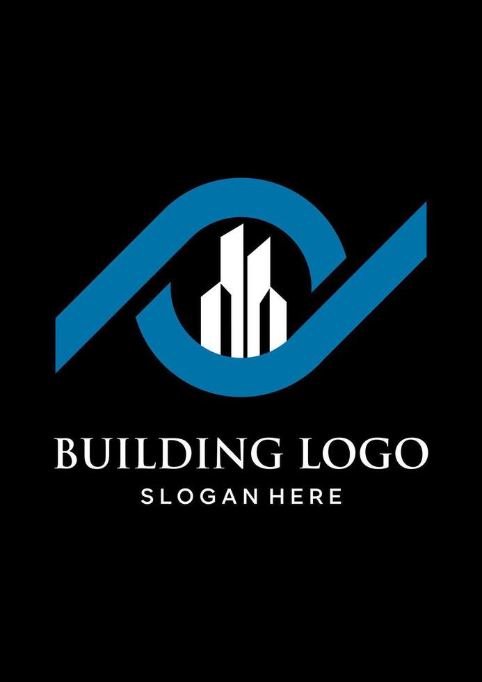 logo M building idea vector logo design