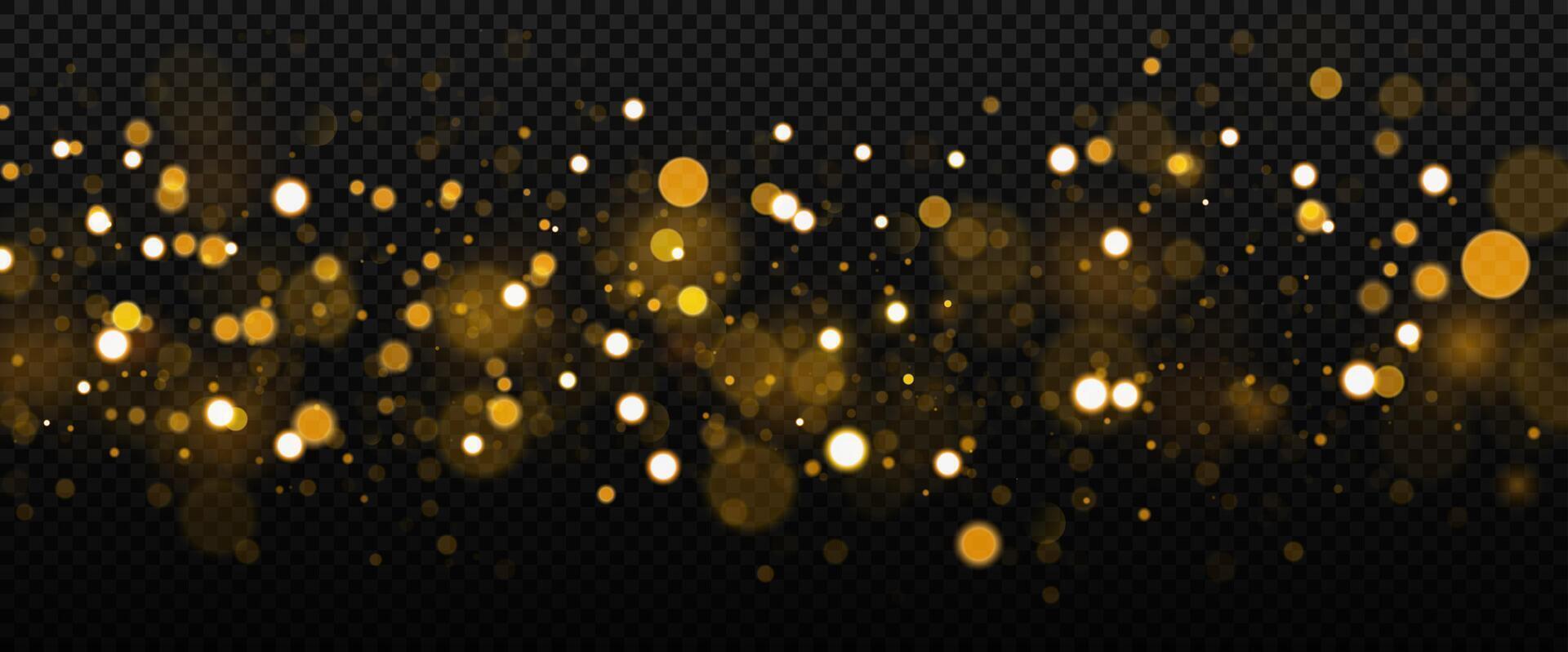 Gold Particles, Blurred Sparks Wave Background, Vector Illustration