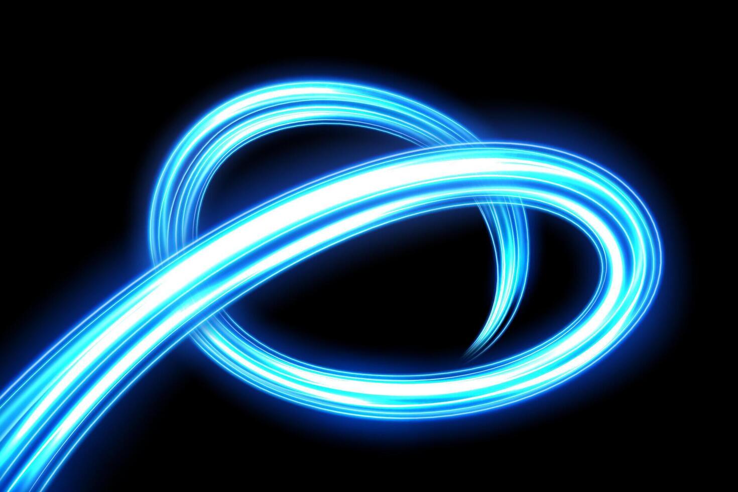 azul ligero caminos, largo hora exposición movimiento difuminar efecto, vector ilustración