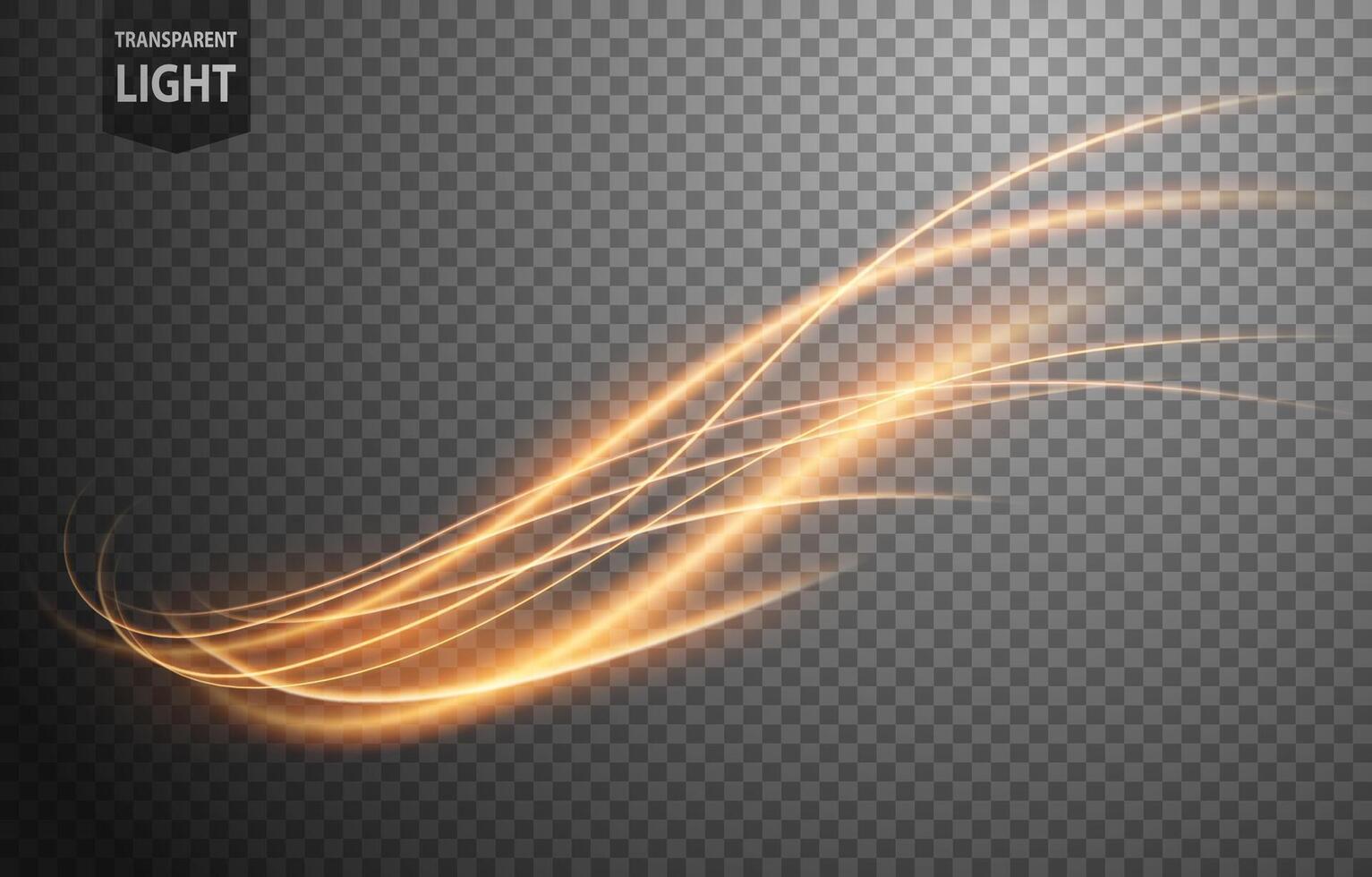 Abstract Gold Wavy Line of Light with A Background, Isolated and Easy to Edit, Vector Illustration