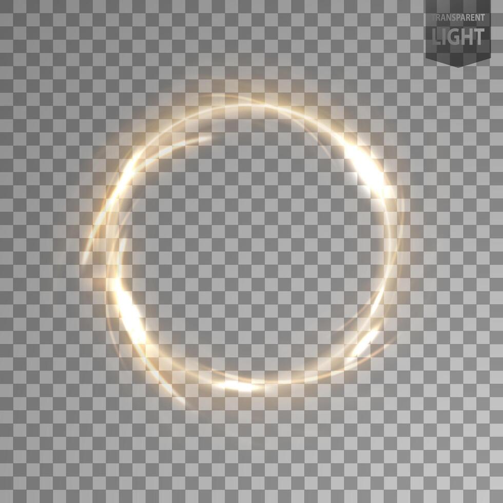 Rotating Gold Light. Isolated on Background, Vector Illustration