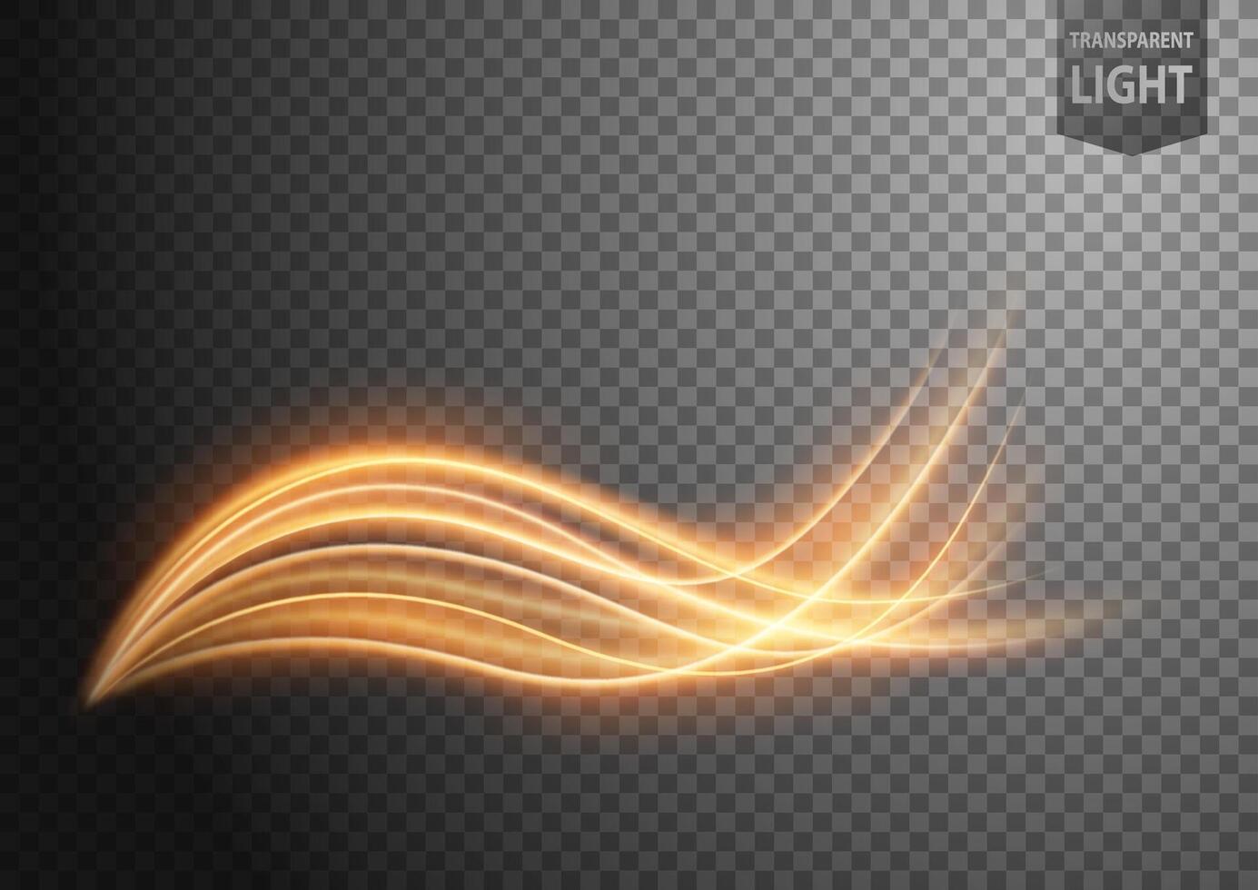 Abstract Gold Wavy Line of Light with A Background, Isolated and Easy to Edit, Vector Illustration