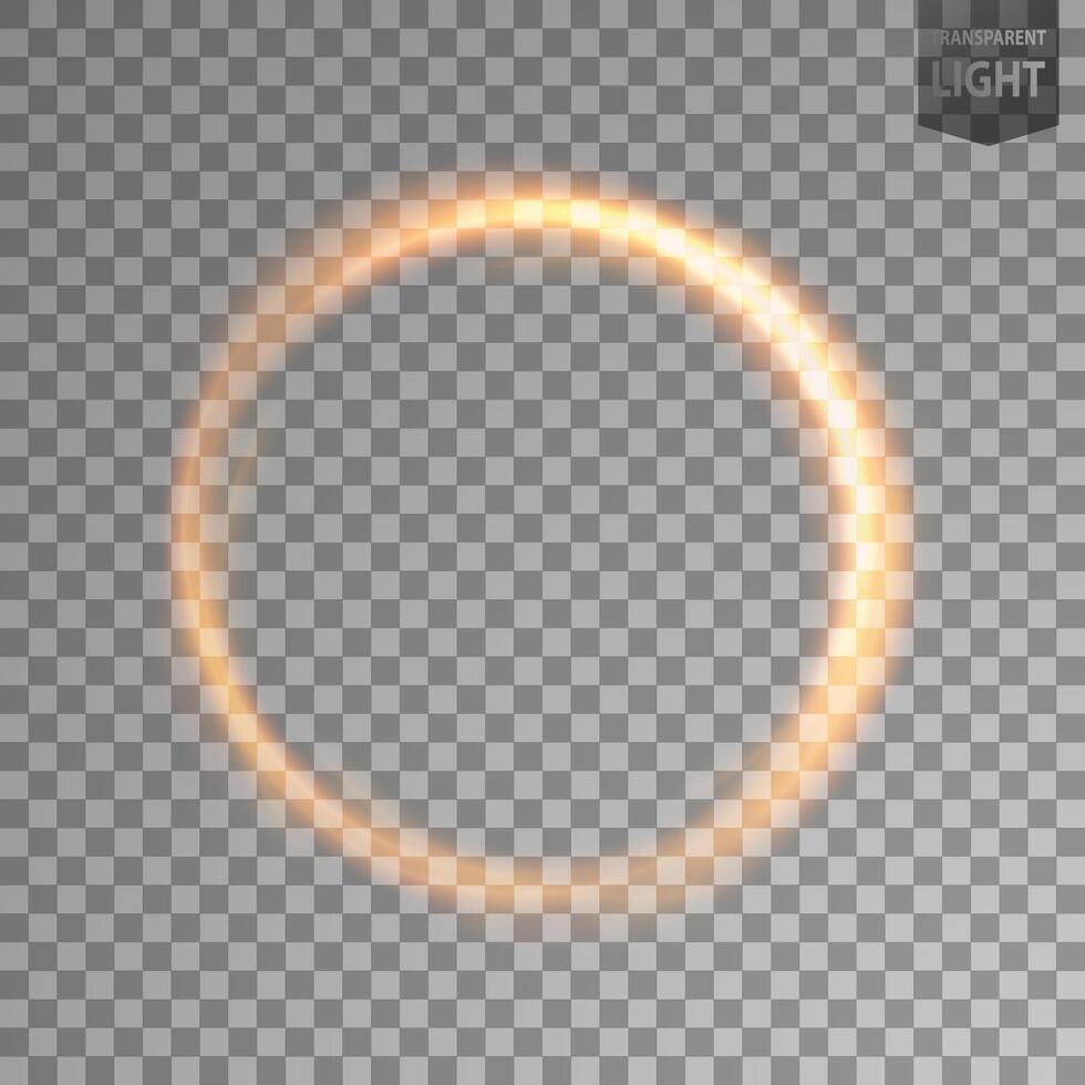 Rotating Gold Light. Isolated on Background, Vector Illustration