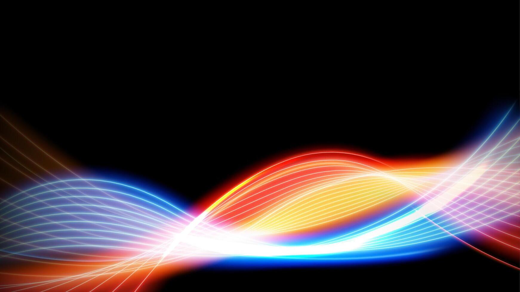 Colorful Light Trails, Long Time Exposure Motion Blur Effect. Vector Illustration