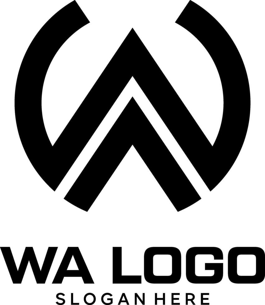 initial WA idea vector logo design