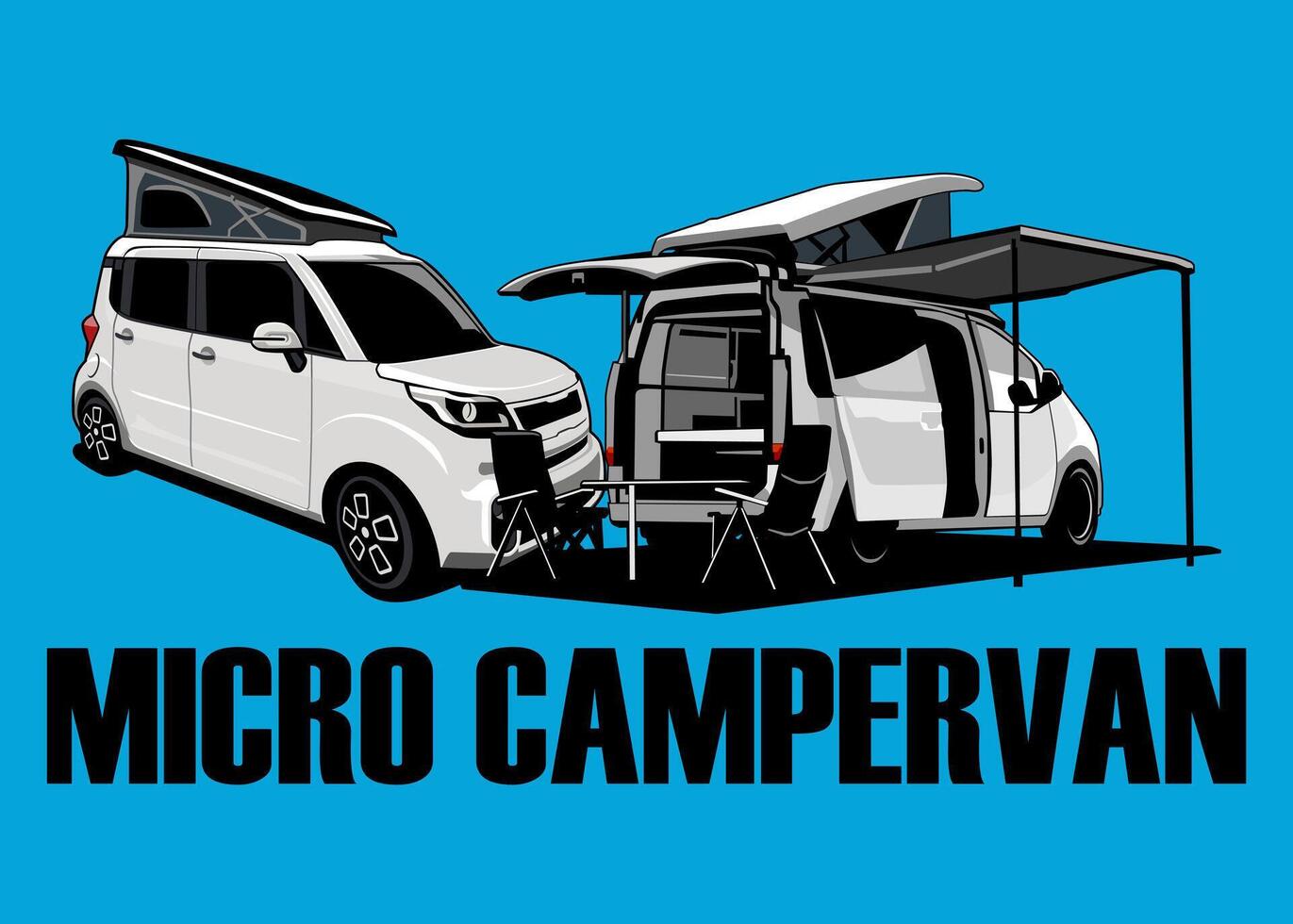 micro campervan illustration vector design