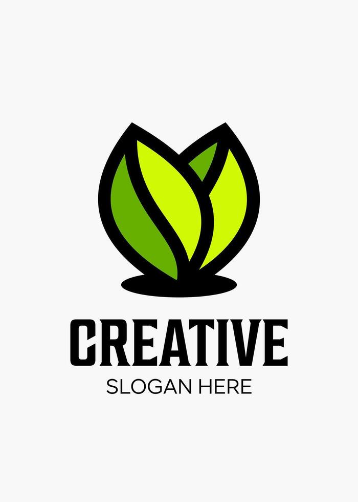 flower idea concept logo vector design