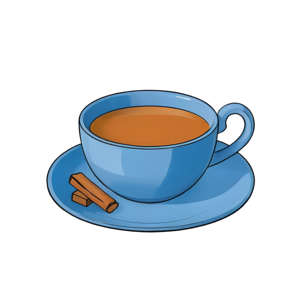 AI generated Tea Chai Hand Drawn Cartoon Style Illustration png