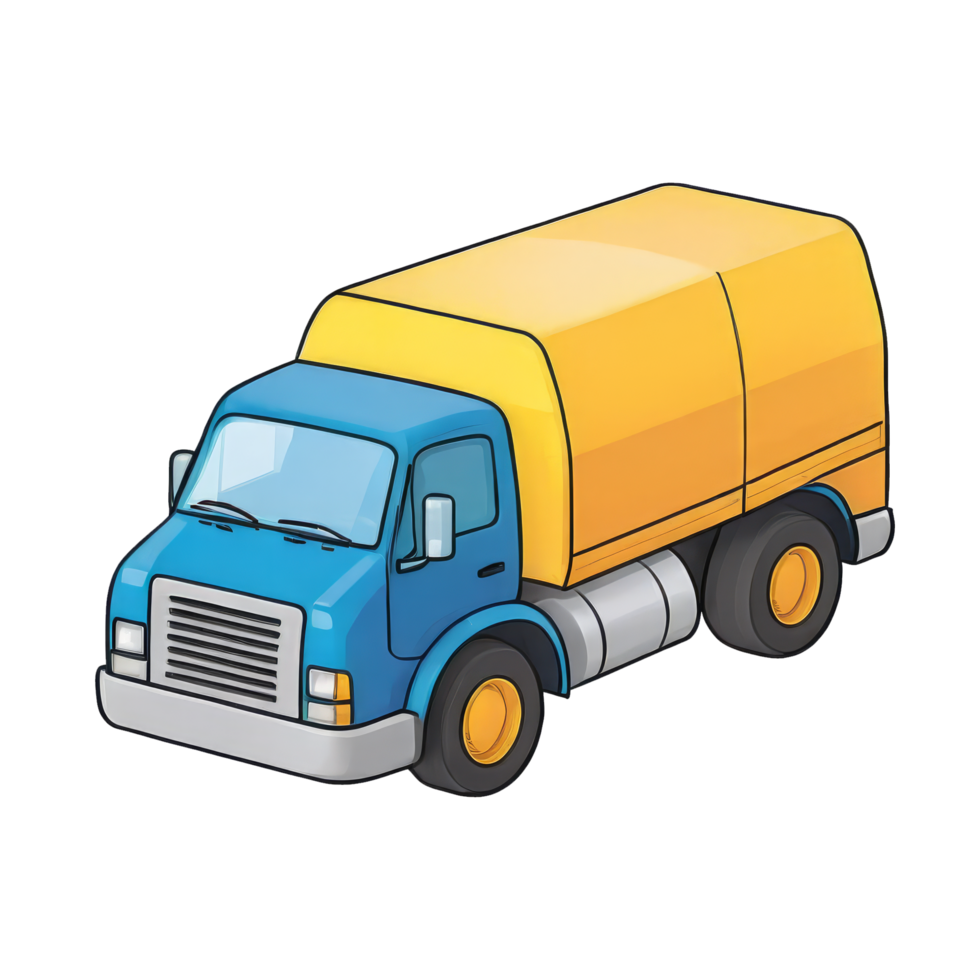 ai généré un camion main tiré dessin animé style illustration png