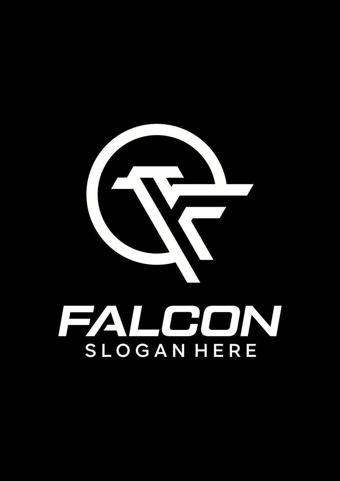 F falcon circle idea vector logo design