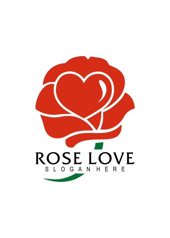 Rosa amor vector logo diseño