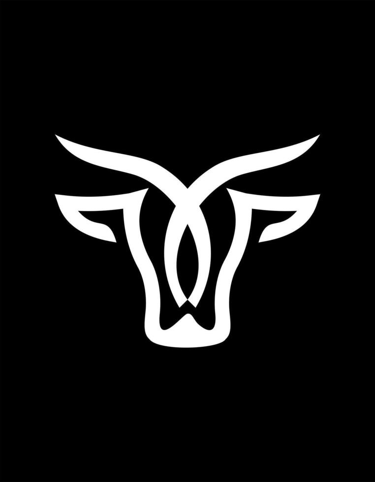 cow , buffalo logo shield idea vector design