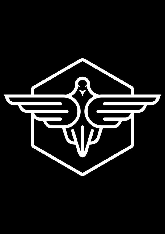 shield eagle line concept idea vector logo design
