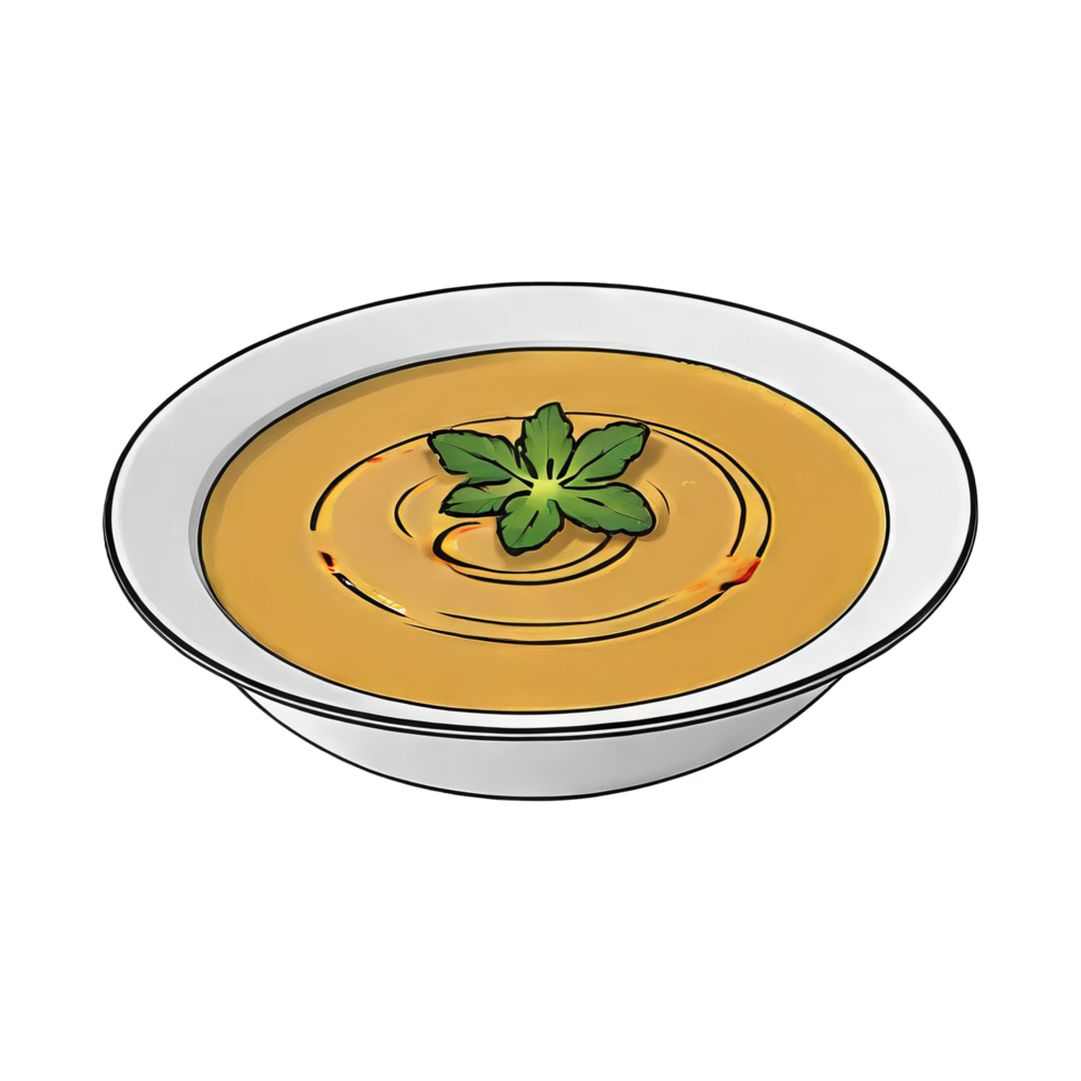 AI generated Haleem Hand Drawn Cartoon Style Illustration png