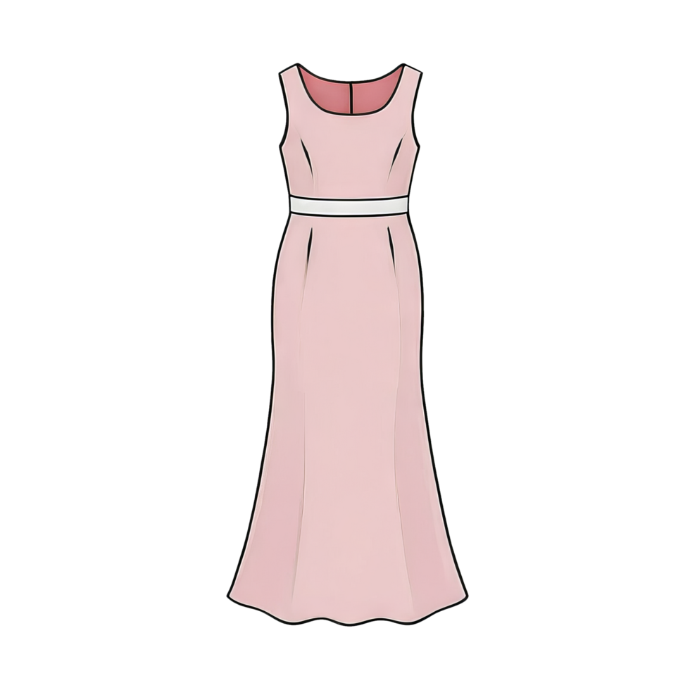 AI generated Gown Hand Drawn Cartoon Style Illustration png