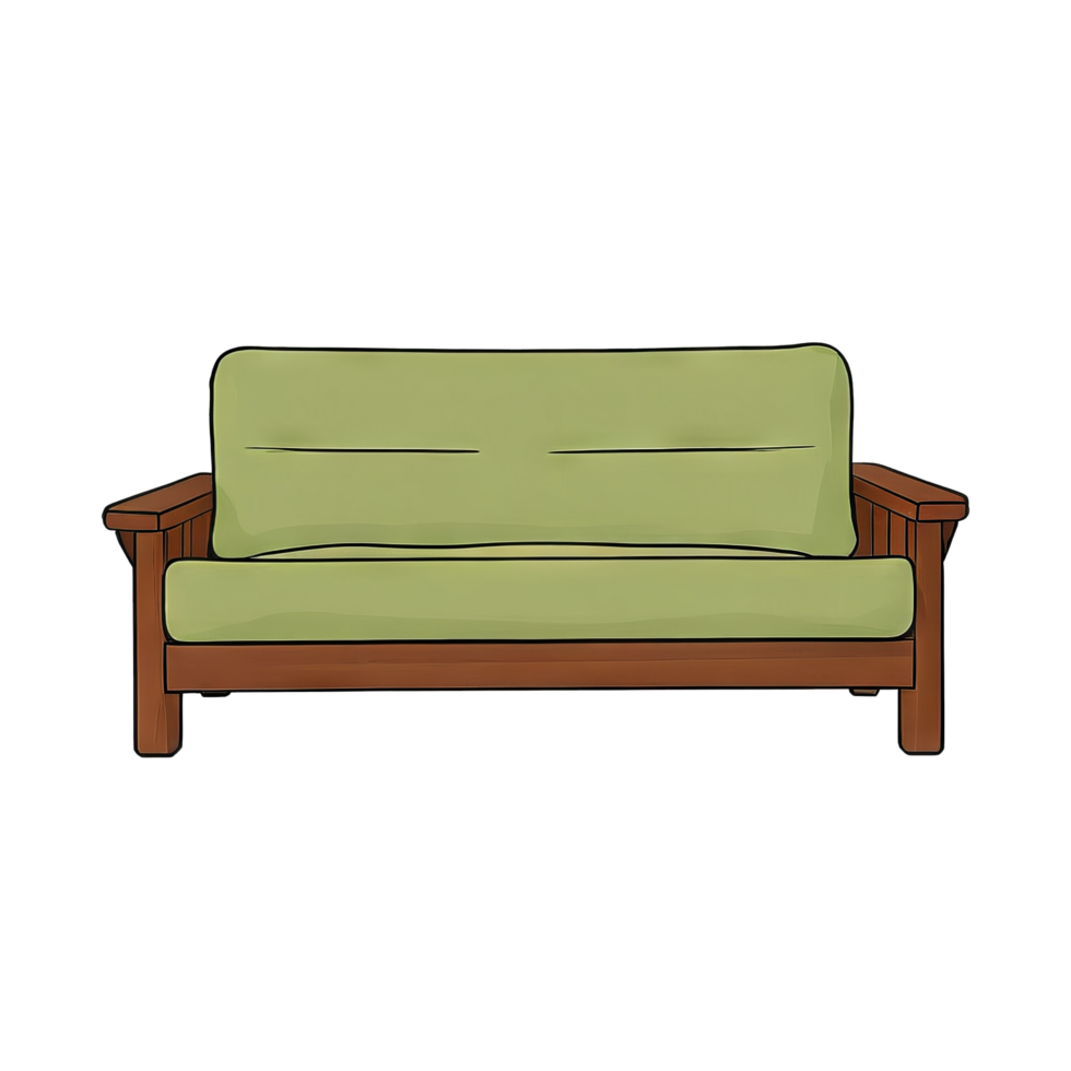 AI generated Couch Hand Drawn Cartoon Style Illustration png