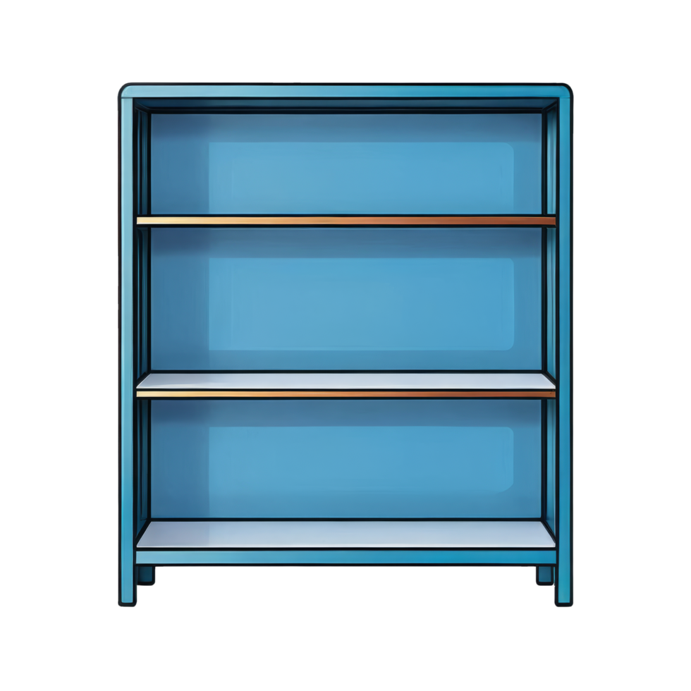 AI generated Metal Bookshelf Hand Drawn Cartoon Style Illustration png