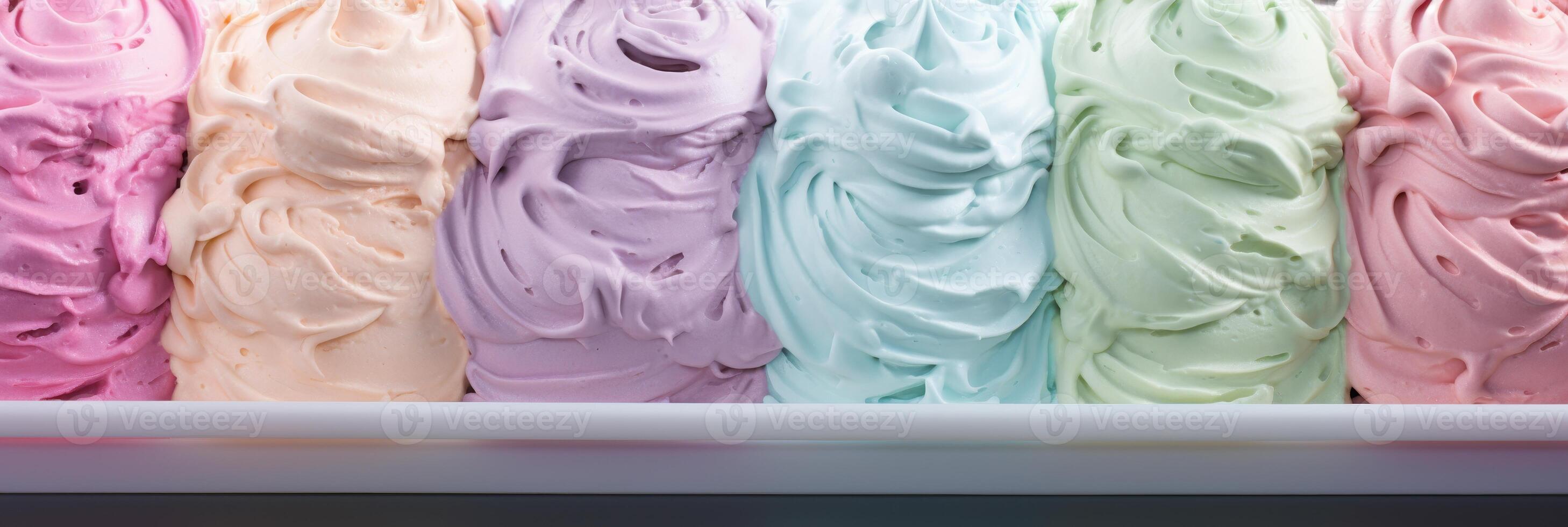 AI generated Delicious gelato flavor banner with full frame background detail available for purchase photo