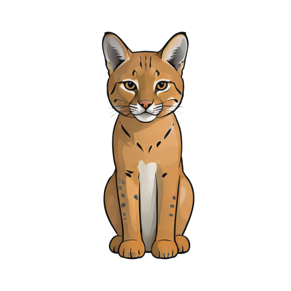AI generated Bobcat Hand Drawn Cartoon Style Illustration png
