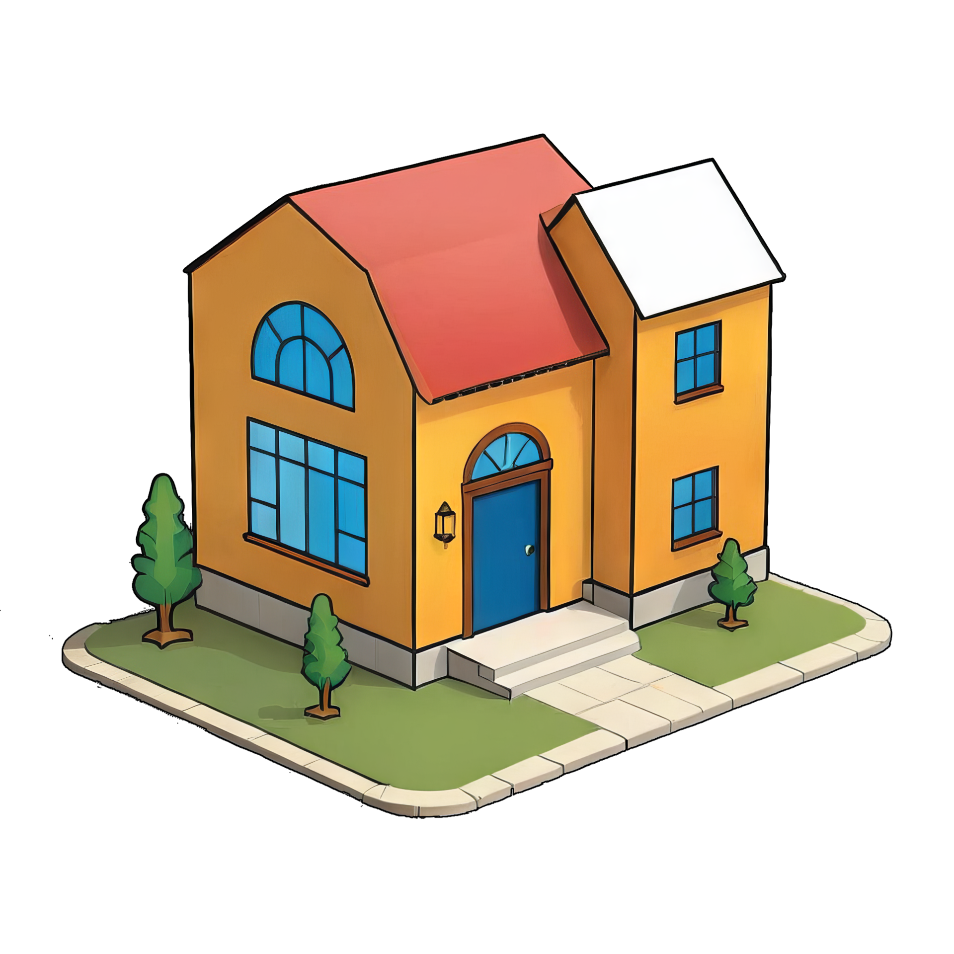 AI generated Home Hand Drawn Cartoon Style Illustration 42053945 PNG