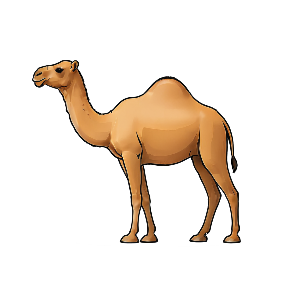 AI generated Camel Hand Drawn Cartoon Style Illustration png