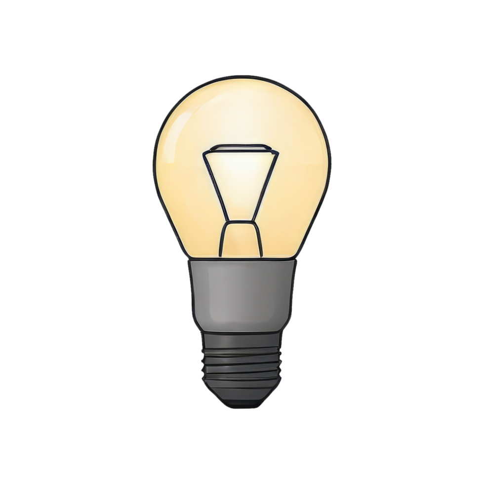 AI generated Bulb Hand Drawn Cartoon Style Illustration png