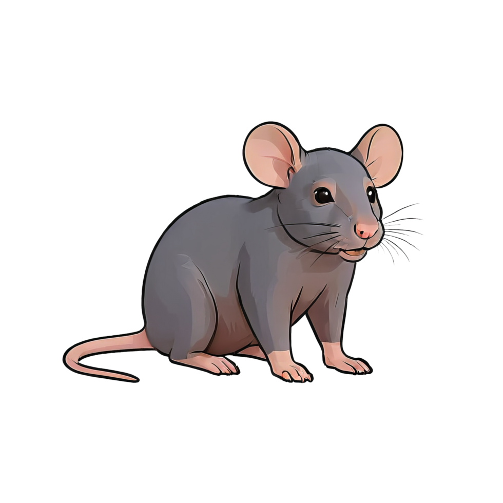 AI generated Rat Hand Drawn Cartoon Style Illustration png