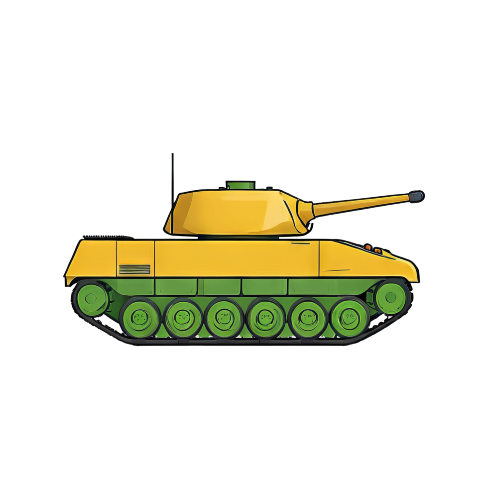 AI generated Tank Hand Drawn Cartoon Style Illustration png