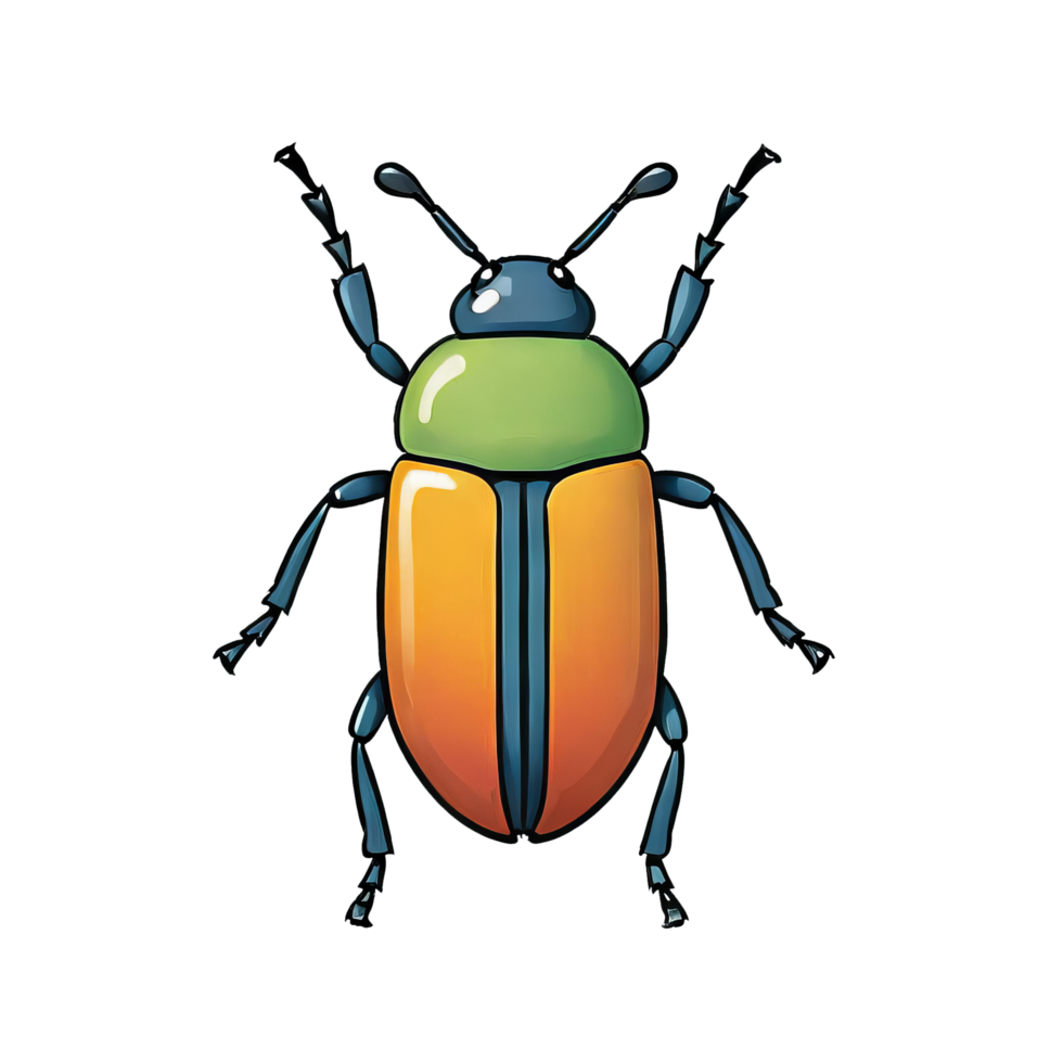 AI generated Beetle Hand Drawn Cartoon Style Illustration png