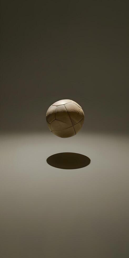 AI generated Midair Soccer Ball in Dramatic Lighting photo