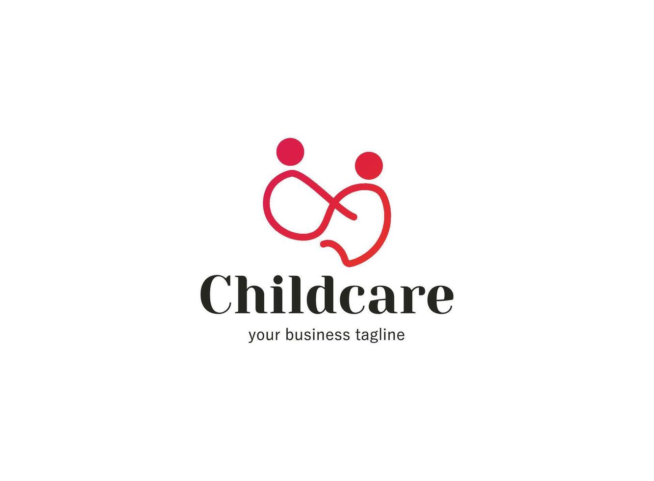 Kids care, family, charity vector logo emblem design template.