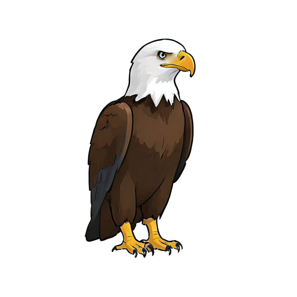 AI generated Eagle Hand Drawn Cartoon Style Illustration png