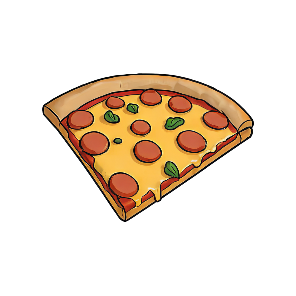 AI generated Pizza Fries Hand Drawn Cartoon Style Illustration png