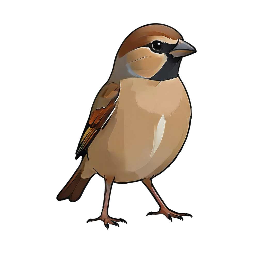 AI generated Sparrow Hand Drawn Cartoon Style Illustration png