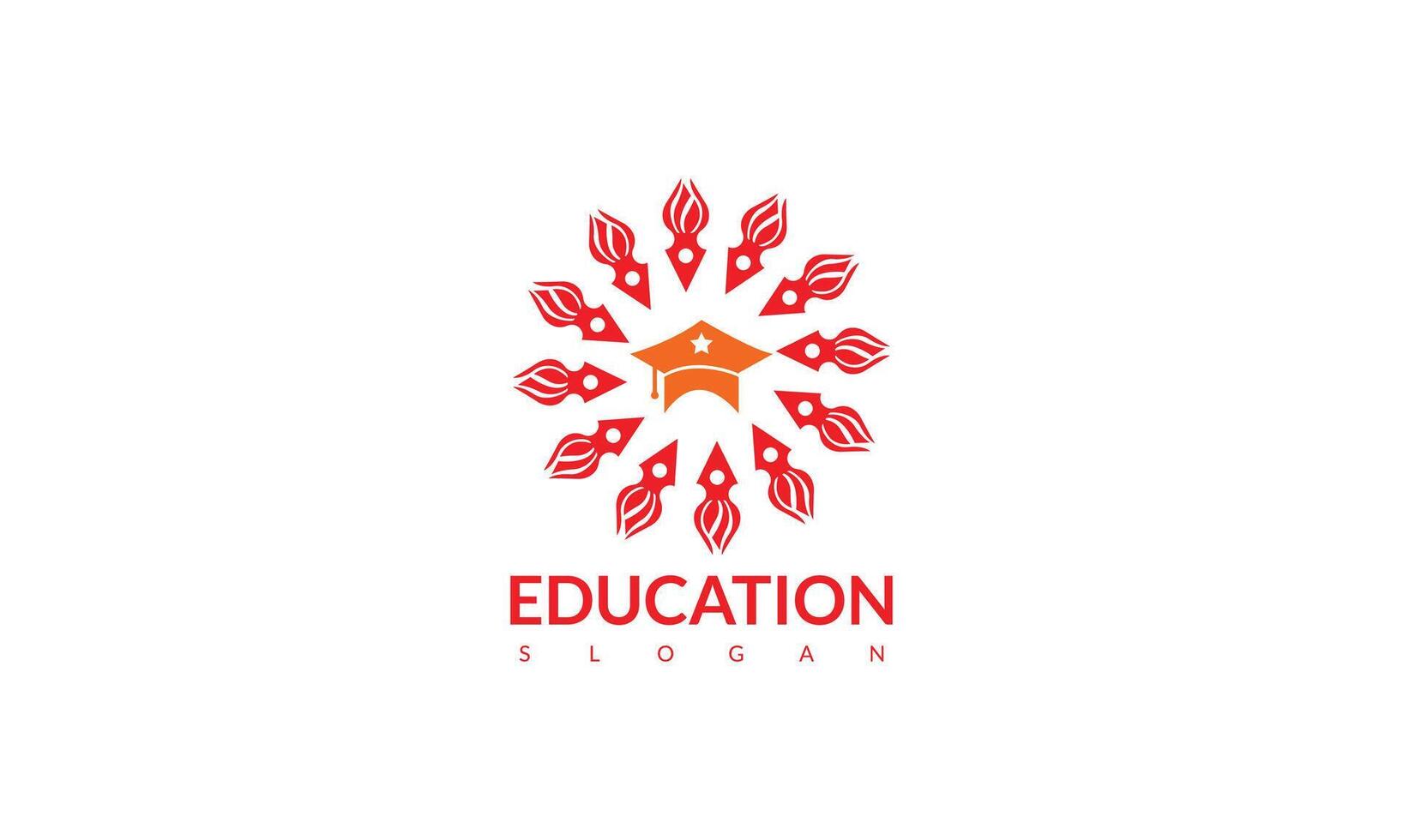 Modern design of book and gown education logo with modern frame vector