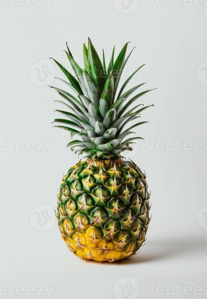 AI generated Pineapple on a pristine white background photo