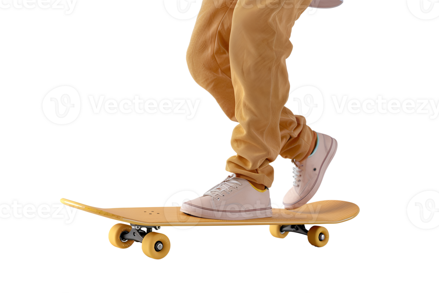 AI generated 3D render man play skateboard isolated png