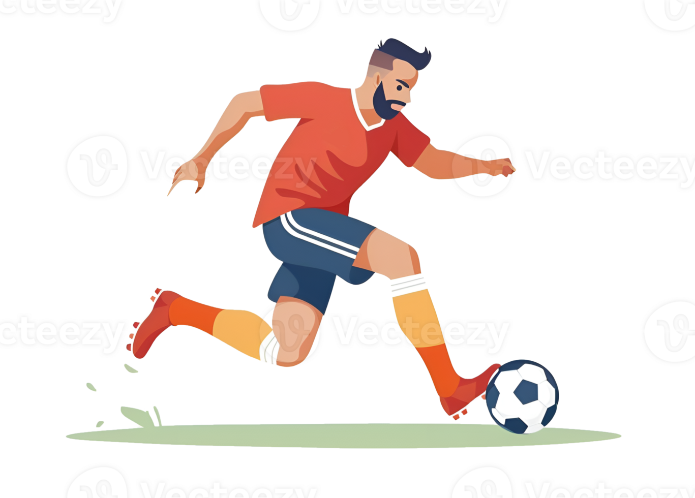 AI generated Flat design group of man football players png