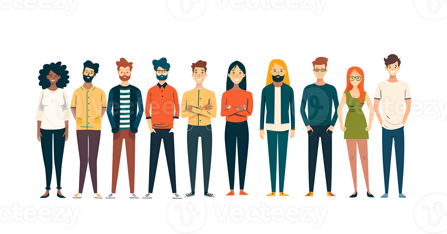 AI generated People character team group office png