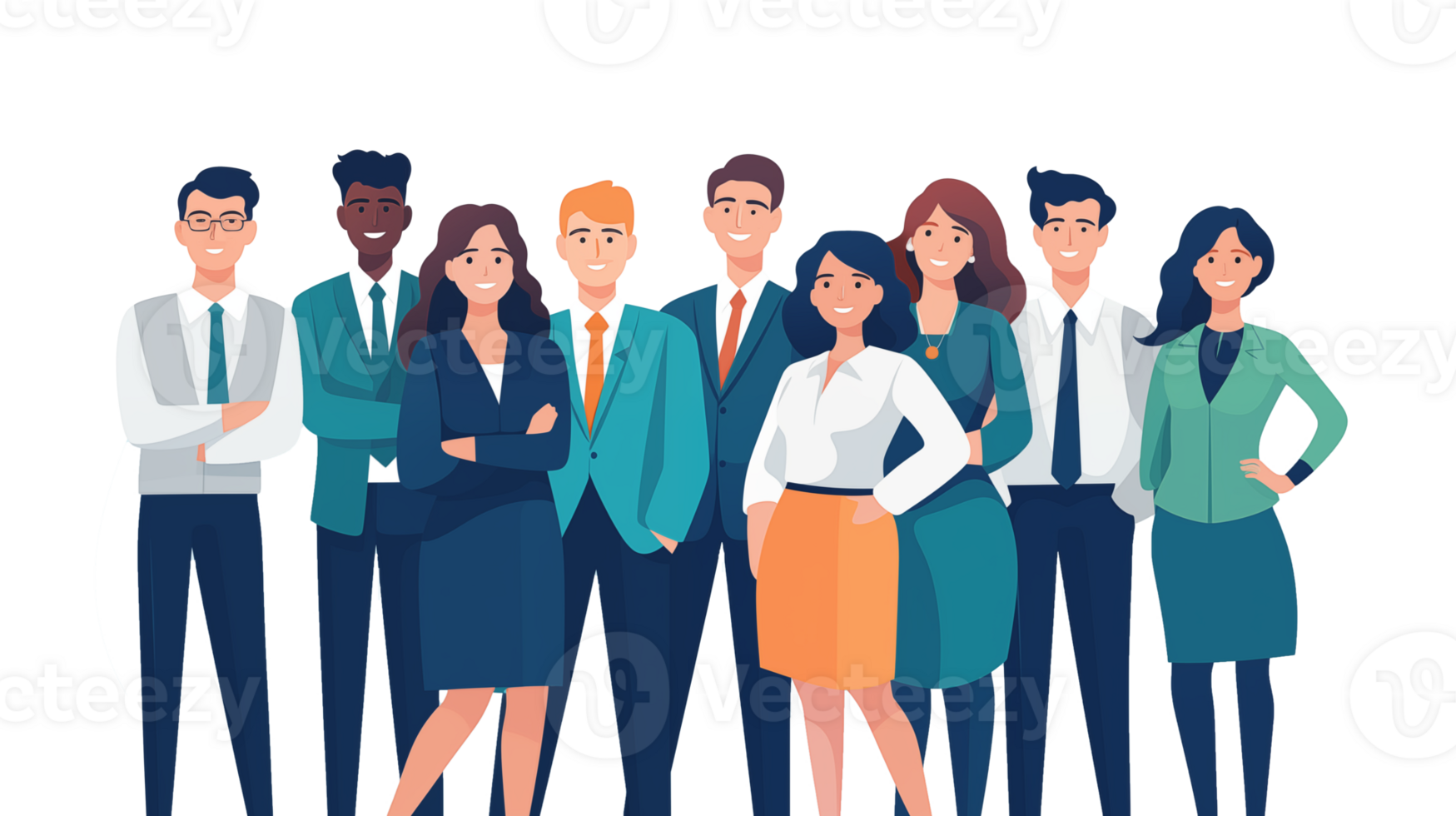 AI generated People character team group office png